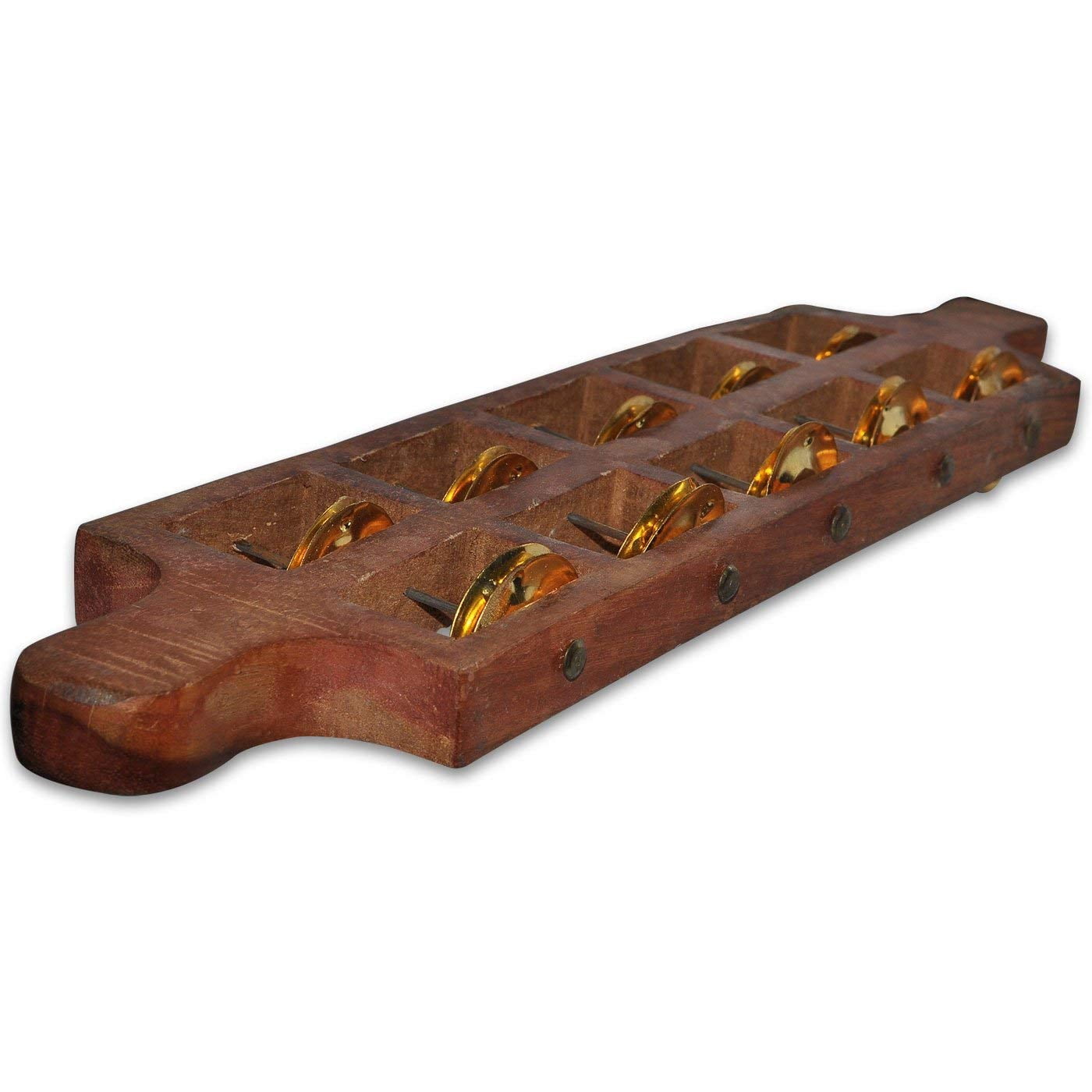 Naad sheesham wood Jhika Cymbal Handmade Indian Musical Instrument 5 Bells 2023 - Polished