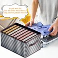 thumbnail image 3 of Thousand Bird Grids Trouser Organizer Household Clothes Steel Shelf Storage Basket Drawer Type Foldable Storage Box Storage Shenqi, 3 of 5