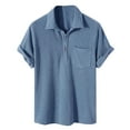 thumbnail image 2 of Palato Mens T Shirts,Men's Fashion Casual And Comfortable Short-sleeved Solid Color Single-breasted Shirt Top, 2 of 3