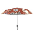 thumbnail image 2 of ALAZA Baseball Flowers UPF 50+ Compact Folding Umbrella for Rain Travel Umbrella Packable, 2 of 8