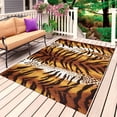 thumbnail image 4 of Outdoor Rug 3x5 ft Leopard Stripes Outdoor Large Area Rug Non Slip Rubber Brown Animal Fur Print Front Door Mat RV Rug Camping Carpet Patio Outdoor Rugs for Backyard Balcony Deck Porch Indoor, 4 of 9
