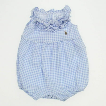

Pre-owned Ralph Lauren Boys Light Blue | White Checks Romper size: 3 Months