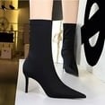 thumbnail image 4 of Xfvqtps Womens Stiletto Heel Ankle Boots Pointed Toe Stretch Fashion Boots High Heel Boots for Evening Party, 4 of 9