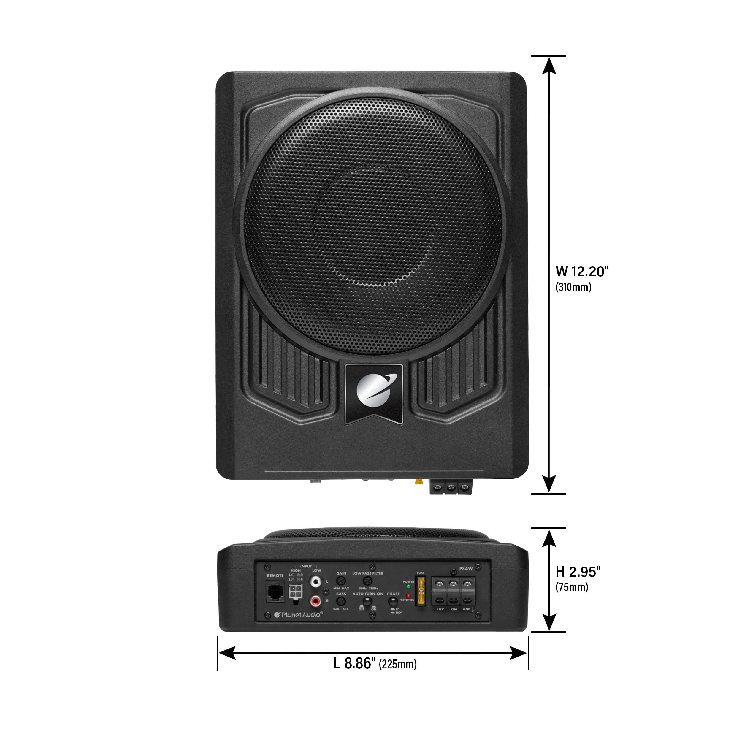 Planet Audio P10AWK Amplified Car Subwoofer - 1000 Watts, Low Profile, 10  Inch Subwoofer, 8 Gauge Amplifier Installation Kit Included. Great for