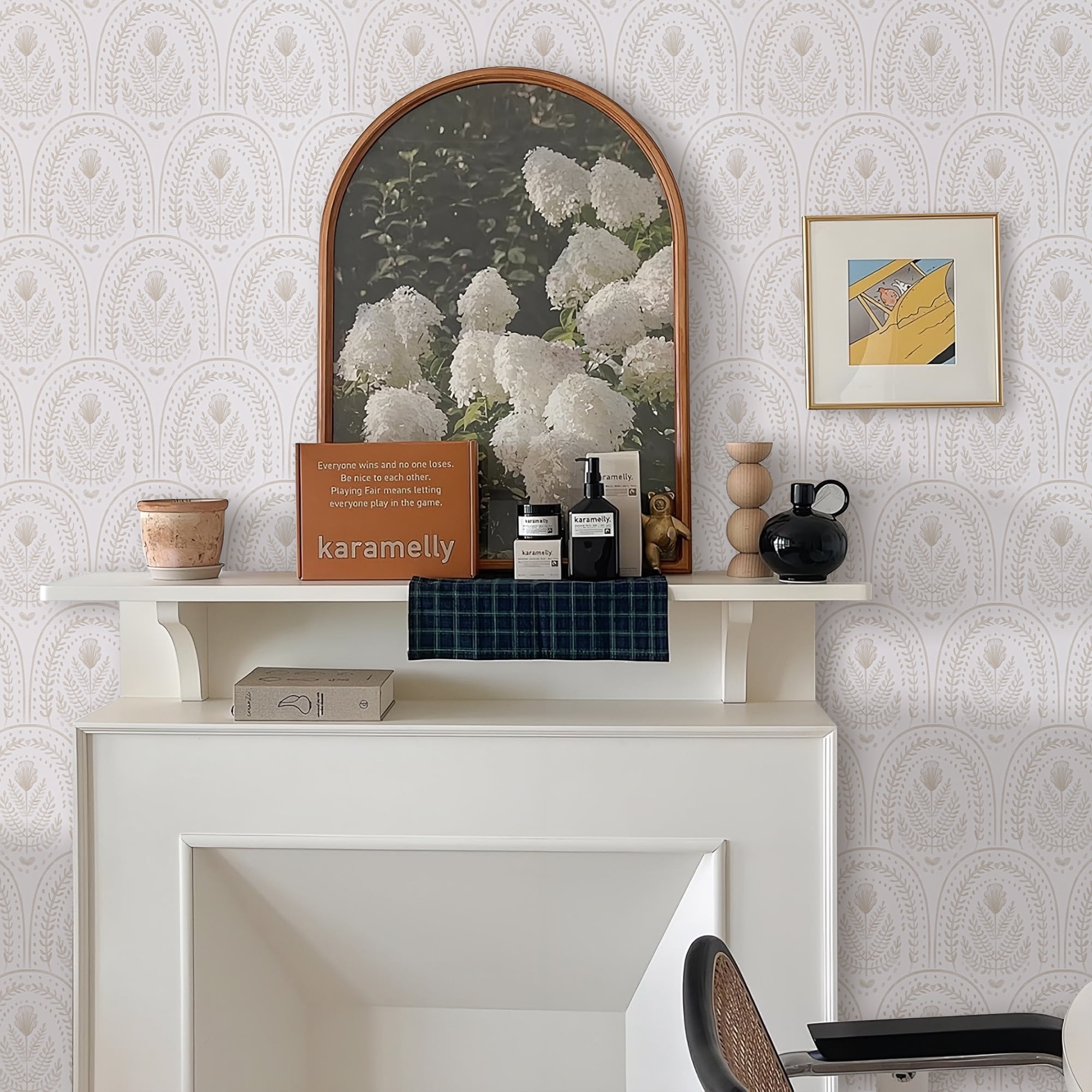 (4 pack) Abyssaly Peel and Stick Wallpaper Modern Wall Paper Boho Self-Adhesive Removable Wallpaper 17.3 in×118 in