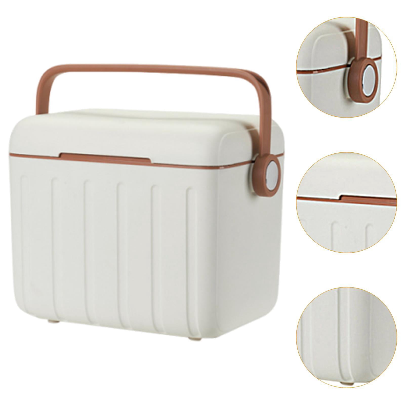 QccHieUs Cooler Box Hot/Cold Retention Cooler Ice Chest Box Storage Container for Outdoor White