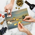 thumbnail image 5 of Nautical Cutting Board, Vessel on Coast Long Exposure Dramatic Sunset Photo Solitude Lonely Twilight Theme, Decorative Tempered Glass Cutting and Serving Board, Small Size, Blue Peach, by Ambesonne, 5 of 5
