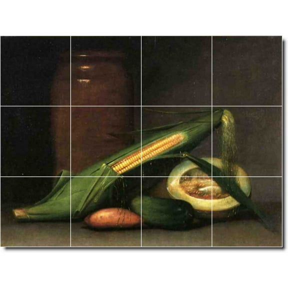 Ceramic Tile Mural-Raphaelle Peale Fruit Vegetables Custom Tile Mural 28. 17" w x 12.75" h using (12) 4.25 x 4.25 ceramic tiles