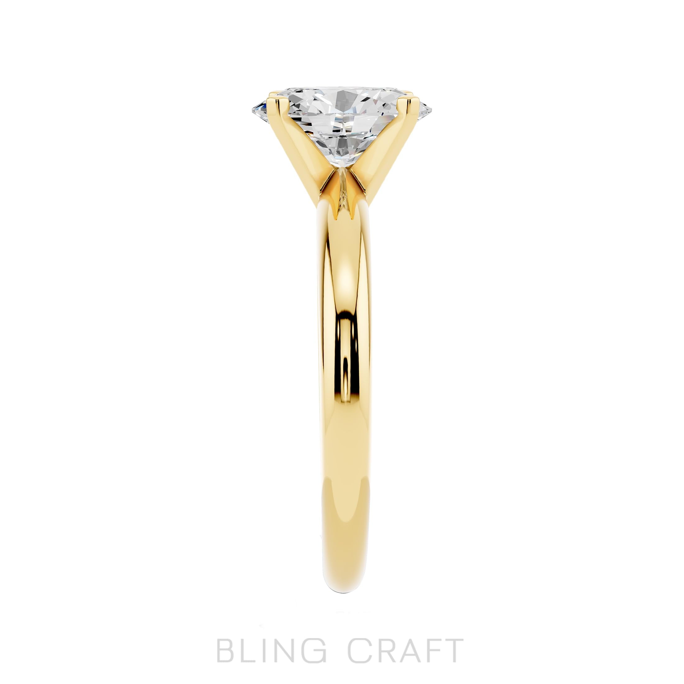 Bling Craft 14K Yellow Gold Plated 925 Sterling Silver 1 CT 8x5.7MM Oval Cut Solitare Moissanite Engagement Rings for Women - Moissanite Wedding Band for Women - Promise Rings Size 9