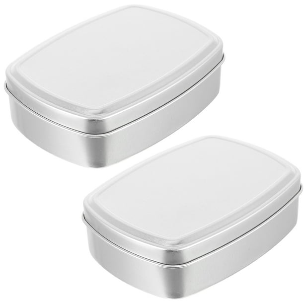 2 cajas de aluminio para cosméticos de 150 ml, latas de aluminio vacías, cuadradas, con tapa.