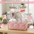 thumbnail image 3 of Baby Diaper Caddy Organizer, Nursery Storage Basket for Newborn Essentials, Travel Baby Basket for Diapers Baby Wipes, Organizer Tote Bag Storage Bin, Baby Shower Gifts (Pink), 3 of 7