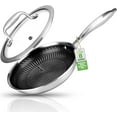 thumbnail image 1 of NutriChef 8" Stainless Steel Frying Pan - Triply Kitchenware Stir Fry Pan Kitchen Cookware W/Dakin Etching Non-Stick Coating, Scratch-Resistant Raised-Up Honeycomb Fire Textured Pattern, 1 of 8