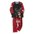 thumbnail image 4 of Fiomva Family Matching Christmas Pajamas Set Long Sleeve Elk Print Tops Plaid Pants XMAS Sleepwear Pjs, 4 of 10