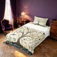 thumbnail image 3 of Homewish Tree of Life Flower Twin Sheets, Botanical Animal Theme Bedding, 3 Pieces, 1 Flat Sheet, 1 Fitted Sheet and 1 Pillowcase, 3 of 6