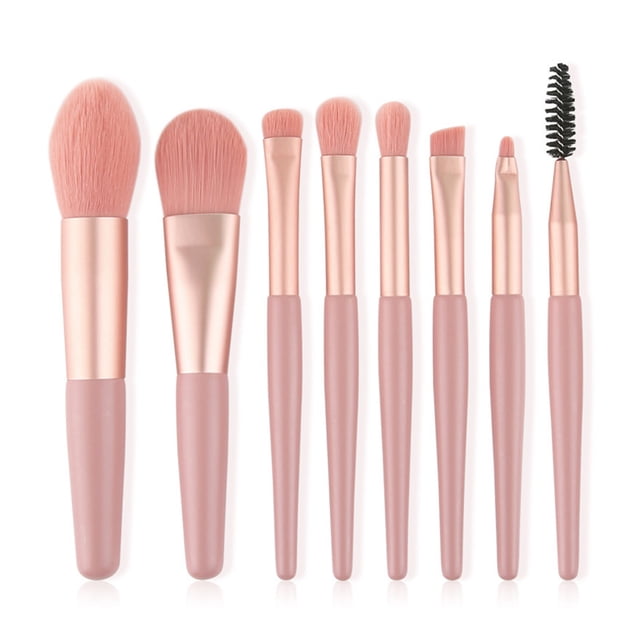 Pinceles de maquillaje con mango de plástico Polvo impermeable Fundación Maquillaje Ojo Sombra Set Soft Cepillo Profesional Herramientas Naranja Tipo 1 Paquete de 8 Monstrate CE001702-03