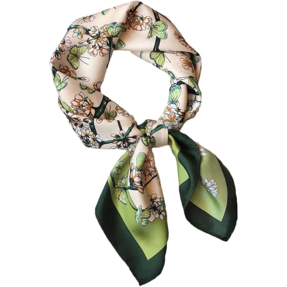 27.5"x27.5" Satin Square Scarves for Women - Assorted Printed Silk Feeling Bandana & Neck Scarf Set