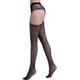 thumbnail image 3 of XINQIHANG Collants Résille Taille Haute pour Femmes, Bas Noirs, 3 of 4