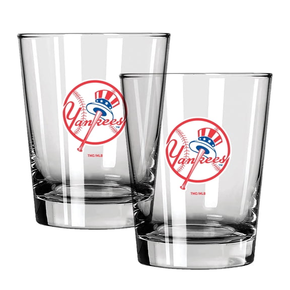 The Memory Company New York Yankees 15oz. Two-Pack Rocks Glass Gift Set