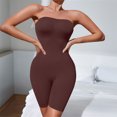 thumbnail image 2 of JGGSPWM Women's Shapewear Bodysuits Tummy Control Butt Lifter Body Shaper Strapless Seamless Mid Thigh Jumpsuit Tops Brown S, 2 of 5