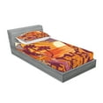 thumbnail image 2 of Ambesonne Tropical Fitted Sheet & Pillow Sham Set, Retro Exotic Summer, Twinxl, Orange Maroon Bluegrey, 2 of 2