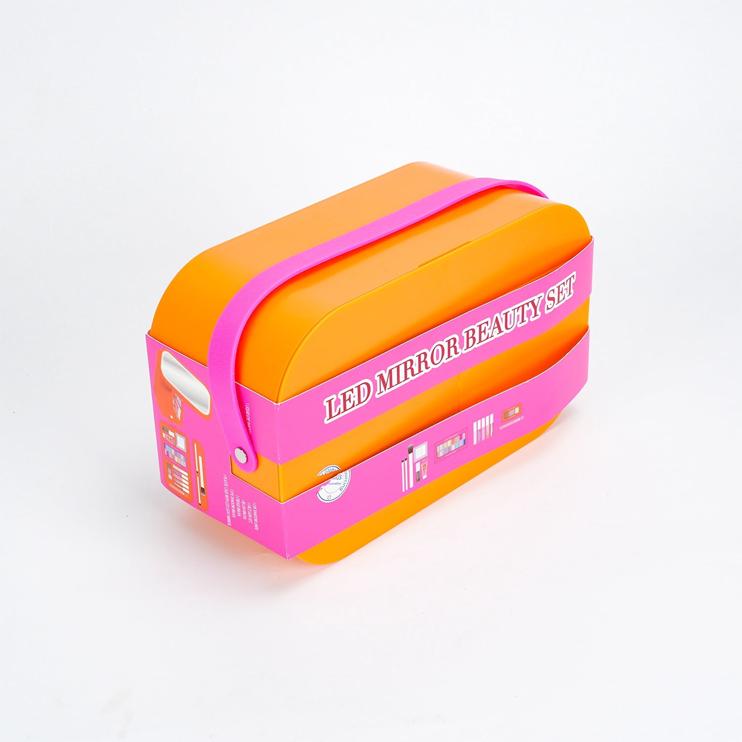 LED Mirror Makeup Set, Orange, 32 Pieces