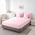 thumbnail image 4 of Manfei Kids Personalized Initial B 7pcs King Bedding Set - Kawaii Pink Bow Princess, 4 of 7