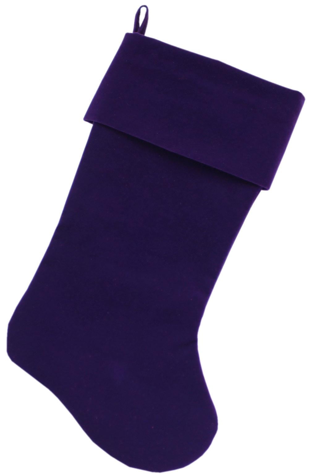 Plain Velvet 18 Inch Christmas Stocking Purple