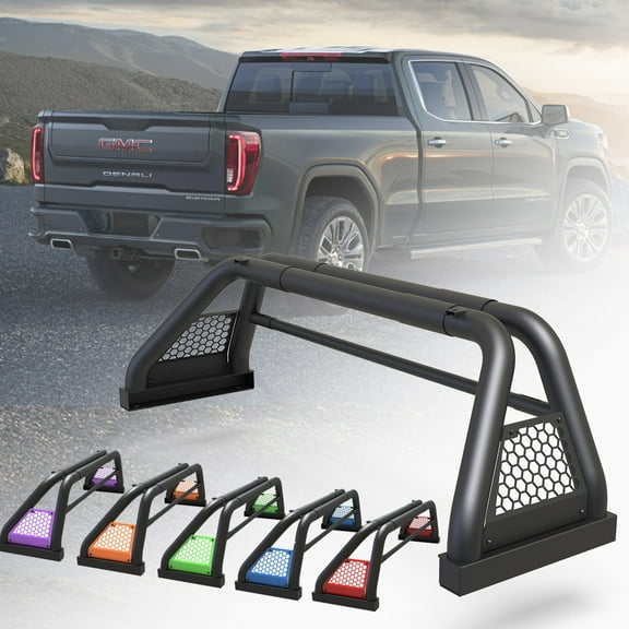 62.9-74.7" Adjustable Truck Roll Sport Bar Chase Rack Bed Bar Fit For 2019-NOW Chevy Silverado/GMC sierra