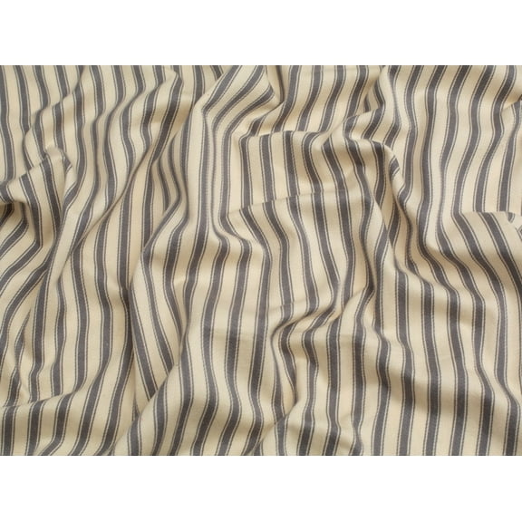 Minerva Ticking Stripe Canvas Fabric Grey - per yard