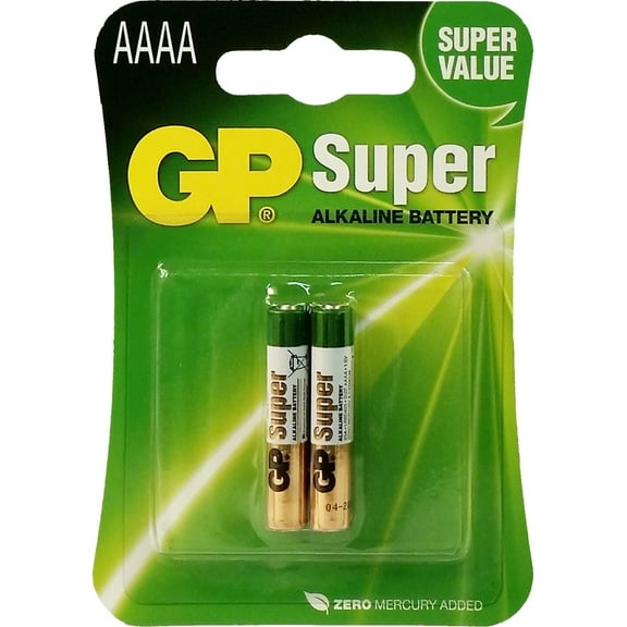 Premium Batteries GP AAAA Battery 25A Super Alkaline EXP 11-2023 -- 1 Pack (2 Batteries)