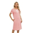 thumbnail image 4 of WBQ Polka Dot Nightgowns for Women Soft Cotton Sleepwear O Neck House Dress Short Sleeve Comfy Night Dress Pink Tag XL/US 12, 4 of 6