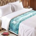 thumbnail image 3 of Seal Bed Runner for King Size Bed, Watercolor Gradient Blue Green Seal Seaweed Sands Soft Bedding Scarf Bedding Protector Slipcover Sofa Throw for Bedroom Hotel Guesthouse, 3 of 8