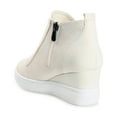 thumbnail image 4 of Journee Womens Clara Round Toe Inside Zip Wedge Sneakers, Widths Available, 4 of 10
