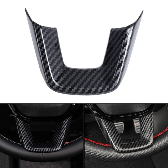 Xotic Tech Steering Wheel Lower Frame Molding Cover Trim Compatible with Honda Civic 11th Gen 2022-up, Accord CRV HRV 2023-up（Black with Carbon Fiber Pattern）