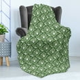 thumbnail image 4 of Jungle Foliage Soft Flannel Fleece Blanket, Demonstration of Beach Setting Tree Leaves Pattern in Cartoon, Cozy Plush for Indoor and Outdoor Use, 60" x 80", Fern Green Peacock Green, by Ambesonne, 4 of 5