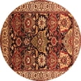 thumbnail image 1 of Ahgly Company Indoor Round Oriental Orange Industrial Area Rugs, 5' Round, 1 of 4