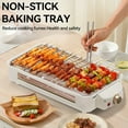 thumbnail image 3 of 2-in-1 Electric Indoor/Outdoor Grill (1500W): 3 Hand Dishes, Detachable Grill Mesh/Non-Stick Plate, Temp Control, Dishwasher Safe (Non-Smoking) - Ideal Holiday Gift, 3 of 13