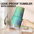 thumbnail image 5 of 20oz Stainless Steel Cup with Handle and Straw, Geometric Texture Insulated Double Wall Travel Tumbler Leak Proof, 5 of 5
