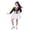 Pop Star Stage Cosplay Costume - E, variant on Halloween Pop Star Stage Cosplay Costume for Girls, Fancy Popular Singers Idol Stage Halloween Costume Outfit Set with White Top & Skirt, Birthday Party Dress for Role Play Stage Performance, 100