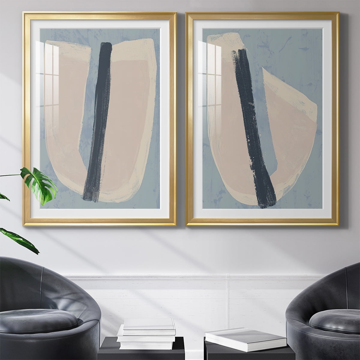 Wexford Home Paper Slice I Premium Framed Print, 18.5" x 24.5" - Ready to Hang, Gold (Set of 2)