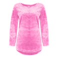 thumbnail image 2 of Fimkaul Women's Sweaters Pullover Winter Fall Plus Size Long Sleeve Casual Tops Crew Neck Thin Fashion Knit Sweater Hot Pink M, 2 of 5