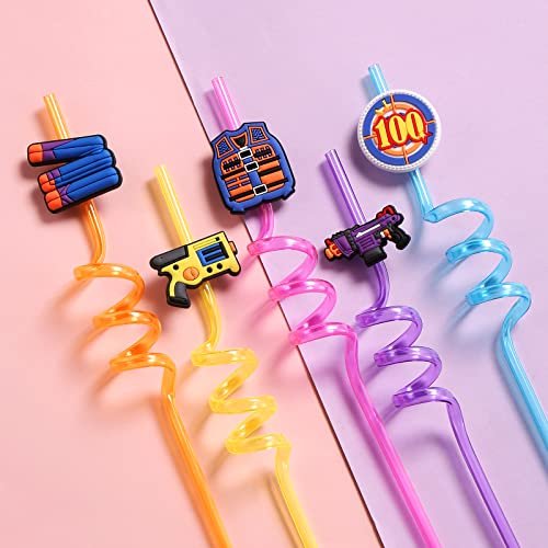 25 Dart War Party Favores Pistola Nerf reutilizable Pajitas de plástico para Dart War Sumi Lidmada Lidmada