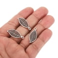thumbnail image 3 of Uxcell Leaf Pendants, 50 Pack Metal Tree Leaf Beads Bulk Leaves Charm for Jewelry Making Style 19, Silver, 3 of 5