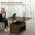 thumbnail image 6 of Manxile Rustic Brown Lift Top Coffee Table, 4 in 1 Multi-Function Convertible Coffee Table with Hidden Storage, Farmhouse Coffee Table for Living Room, 6 of 7