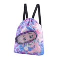 thumbnail image 4 of Mochila con cordón para gimnasio, mochila bonita para natación con separación y estampado, para natación húmeda Púrpura, 4 of 10
