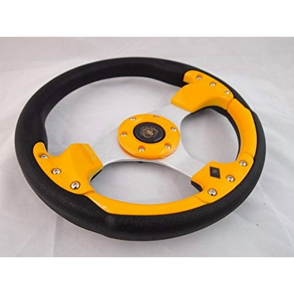 New World Motoring 1984  CLUB CAR DS Yellow steering wheel golf cart With Chrome Adapter