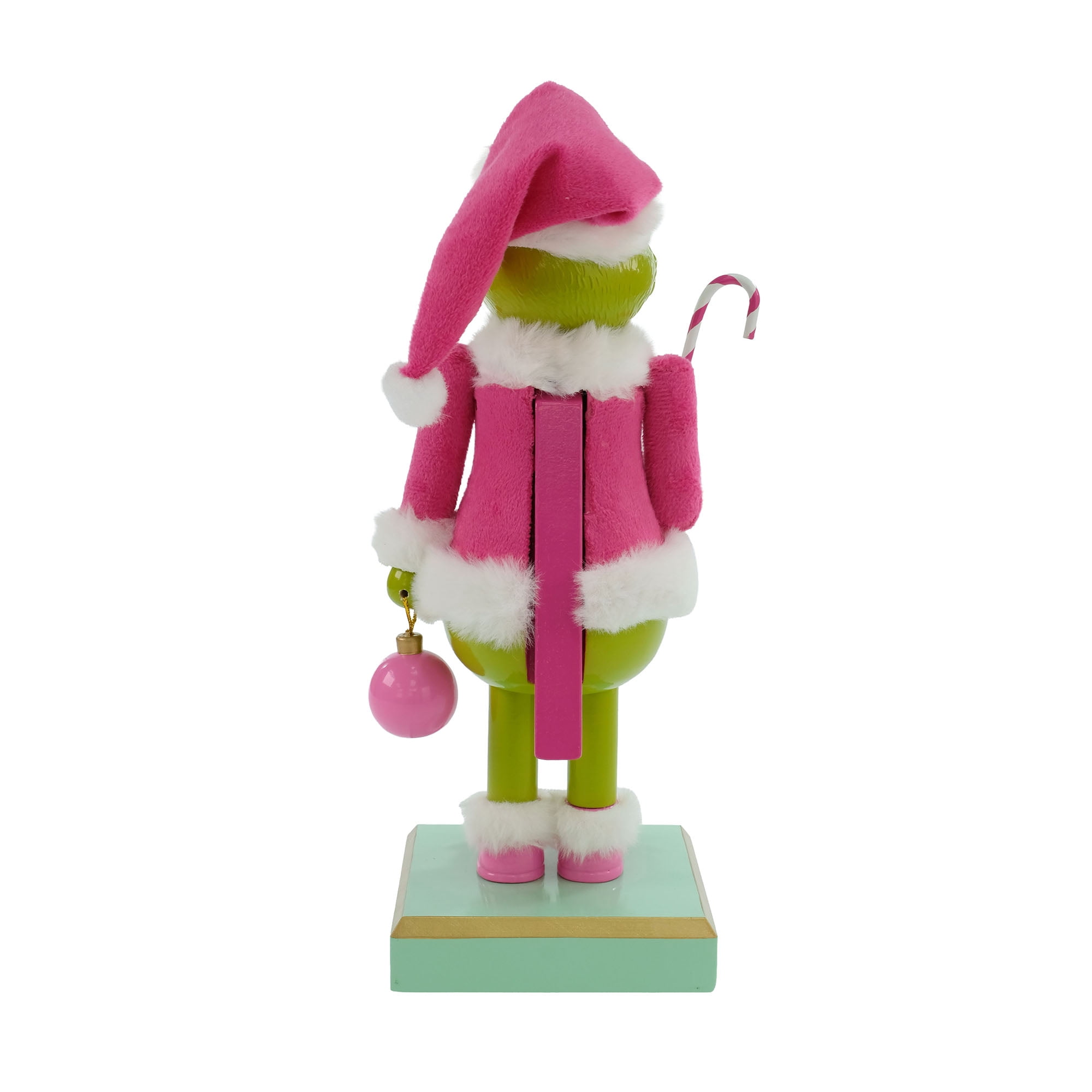 Dr. Seuss The Grinch 11-Inch Nutcracker in Pink Santa Outfit with Candy Cane