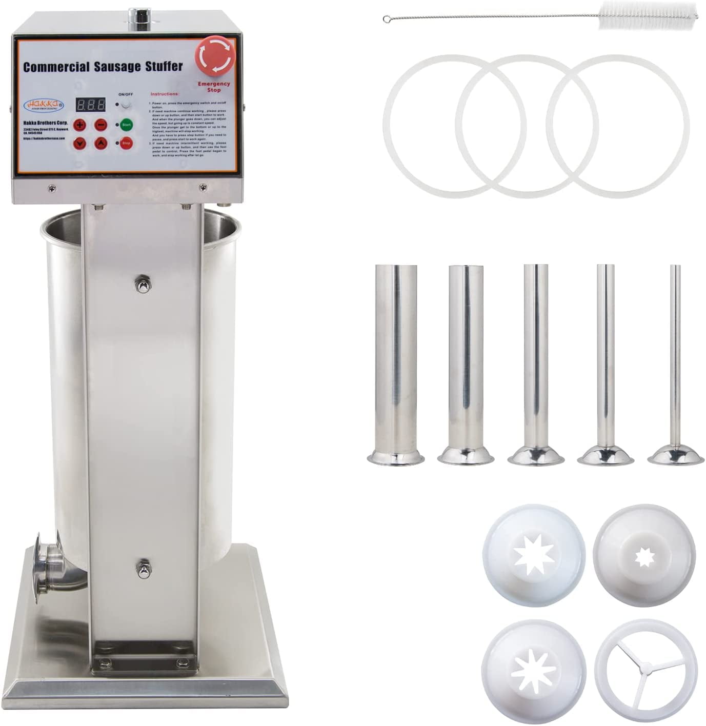 Hakka 25LB Electric Sausage Stuffer, Stainless Steel Vertical