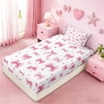 thumbnail image 4 of Erosebridal Cute Pink Bowknot Kids Twin Sheet Sets,Cute Princess Bowknot Bedding For Girls 3pcs, 4 of 6