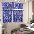 thumbnail image 6 of Mandala Kitchen Curtain and Valances Set for Windows Valance Curtain Panel Drape Treatment Short Valances Bathroom Decor Curtains 3 Piece Set, 6 of 6